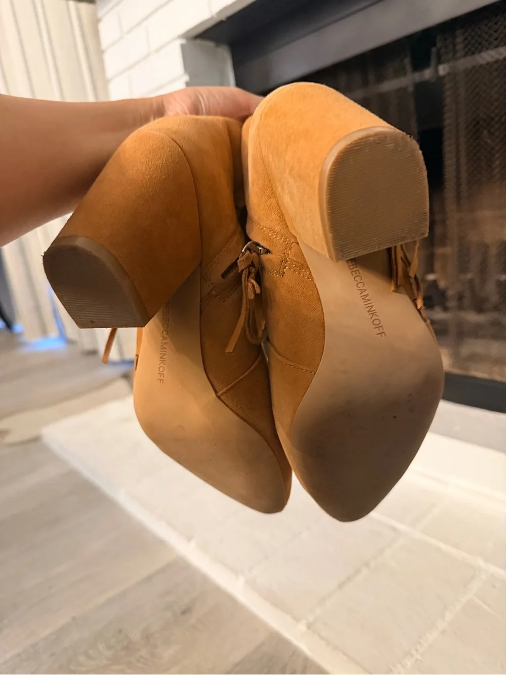 Rebecca Minkoff Ilan Suede Fringe Ankle Boots | Size 8.5